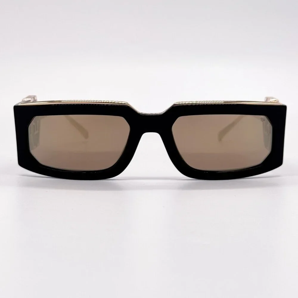 NEW PHILIPP PLEIN ROSE VENUS SPP119M 700G SHINY BLACK MEN SUNGLASSES